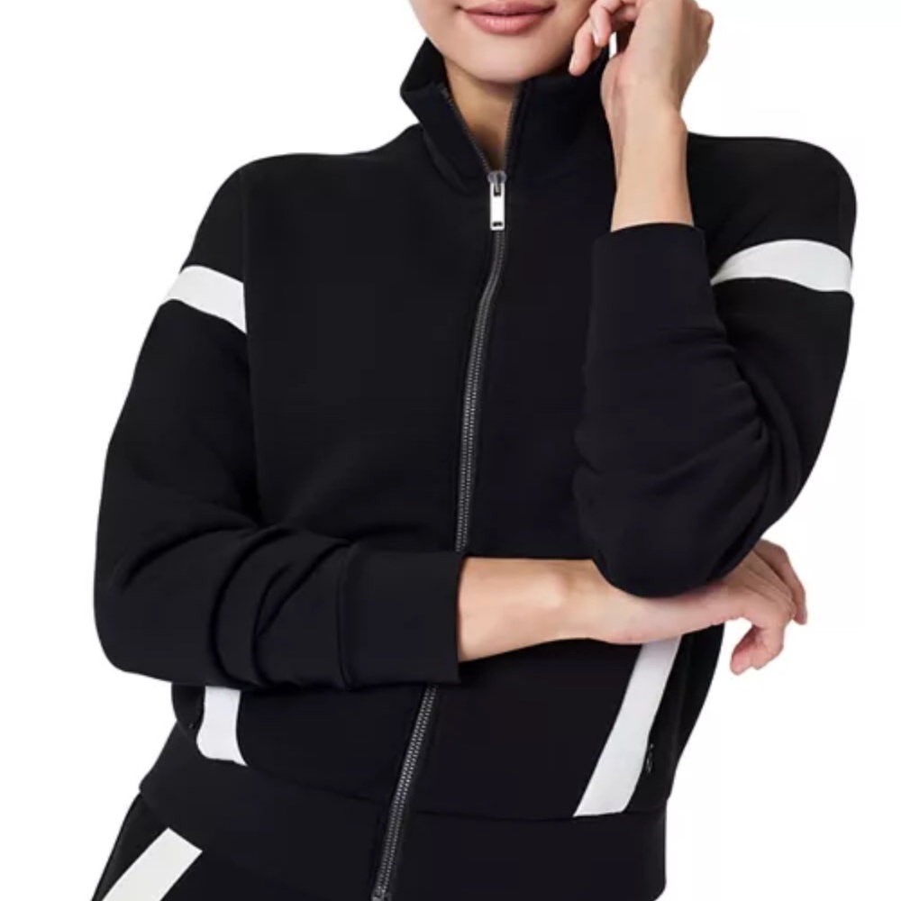 SPANX- AirEssentials Striped Track Jacket, Small